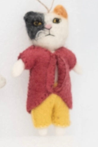 Dapper Cat Felt Ornaments