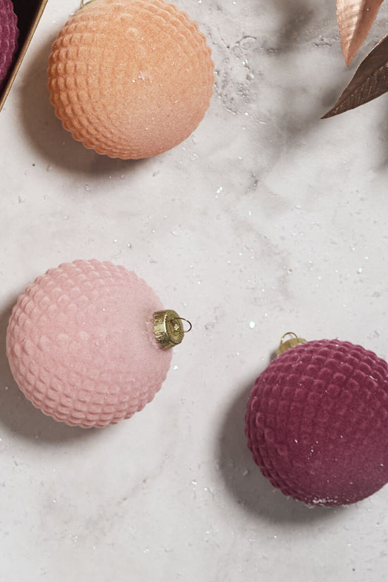 Rosy Velvet Ornaments