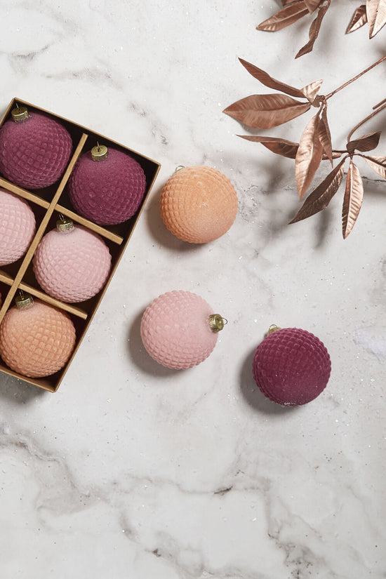 Rosy Velvet Ornaments