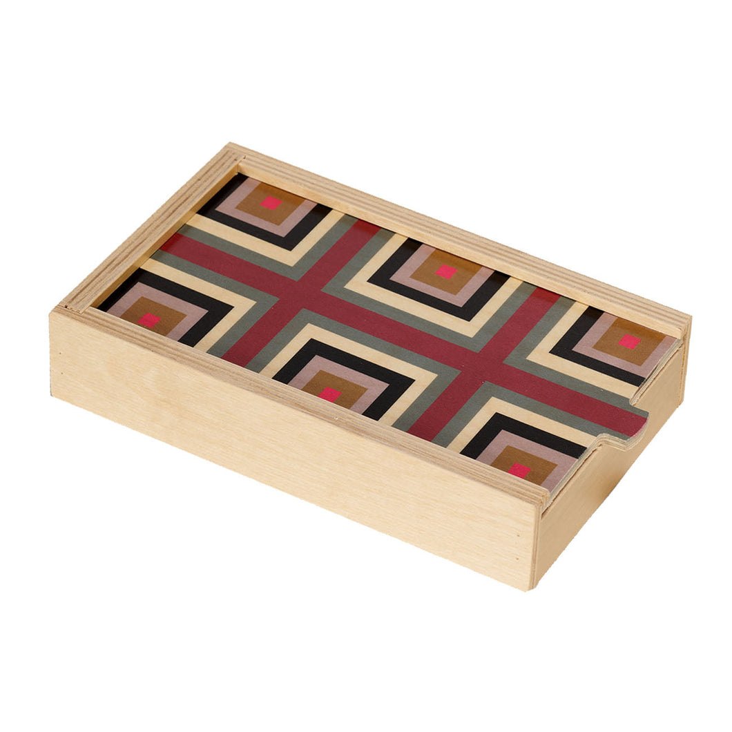 Squaresville Maroon Domino Set