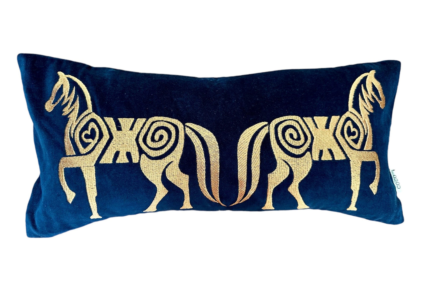 Golden Equine and Velvet Pillow