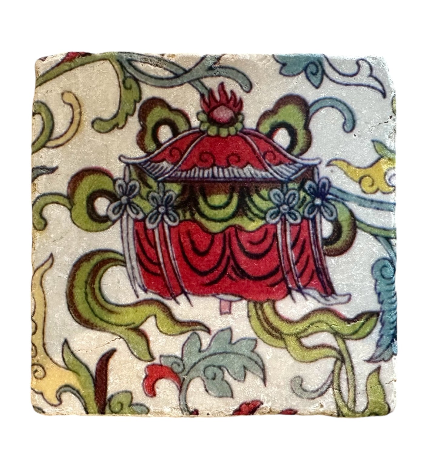 Chinoise - Tumbled Marble Coaster