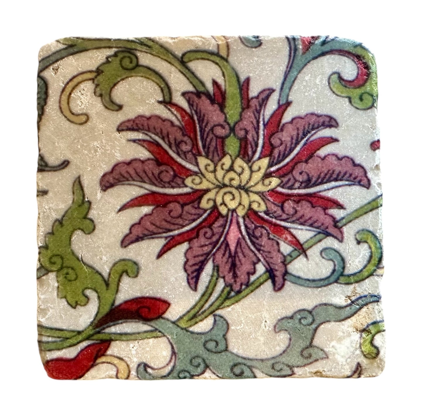 Chinoise - Tumbled Marble Coaster