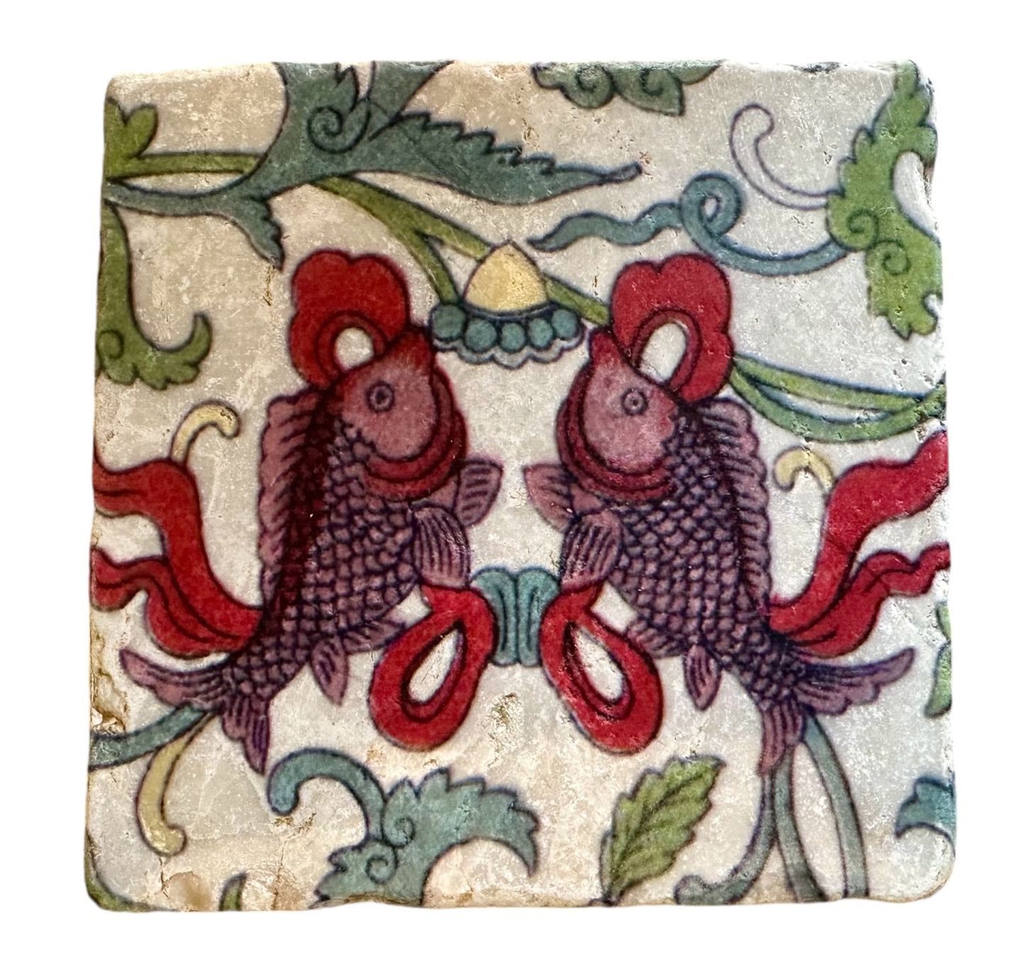 Chinoise - Tumbled Marble Coaster