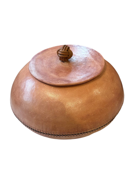 Leather Bowl with Lid