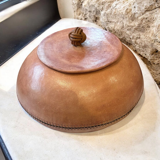 Leather Bowl with Lid