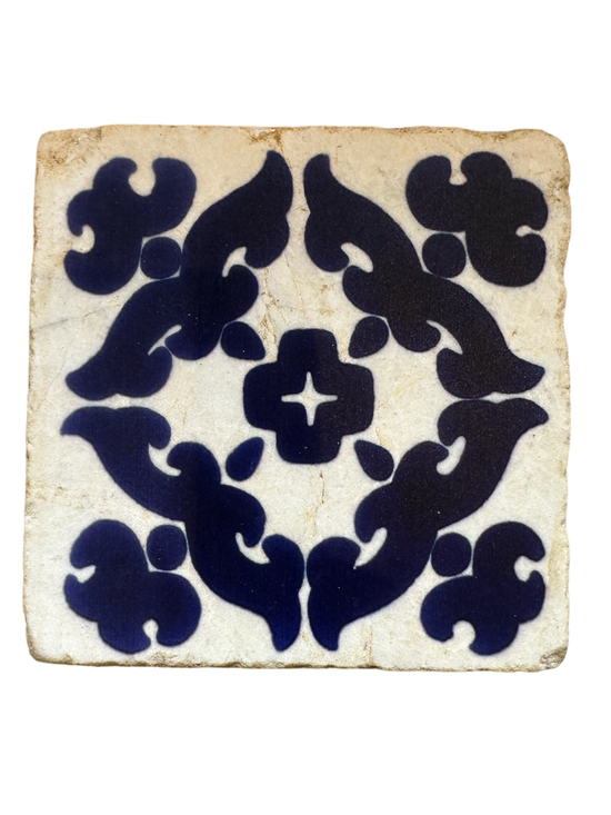 Mexican Tile II - Tumbled Marble Coasters