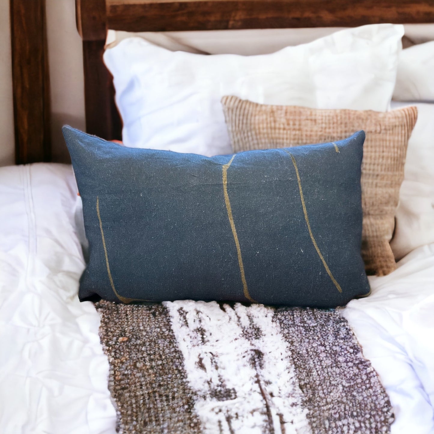 Elsinore Pillow in Prussian Blue