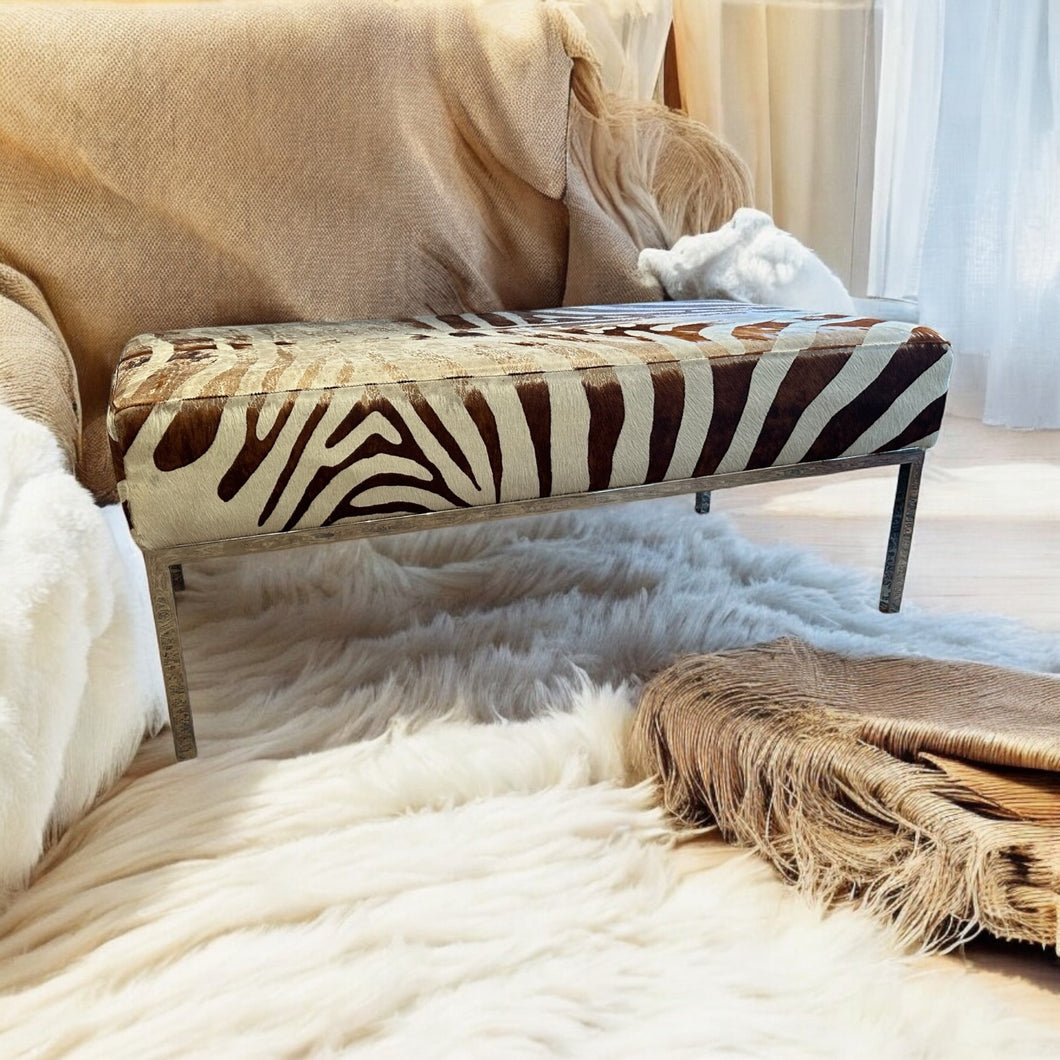 Vintage Zebra Bench