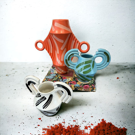 Dune Vase in Coral in Pink