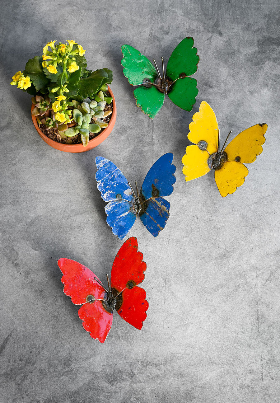 Recycled Metal Butterfly Wall Art Sculptures