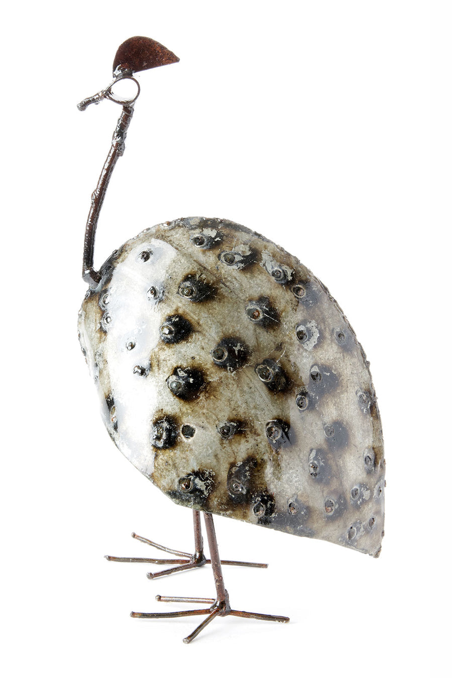 Recycled Metal Guinea Fowl Bird from Zimbabwe