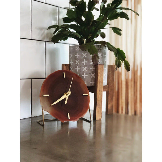 Amber Agate Desktop Clock