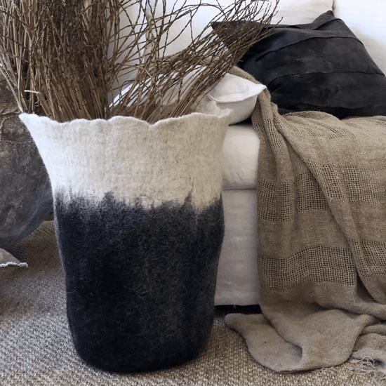 Eclipse Black Bottom Floor Vase