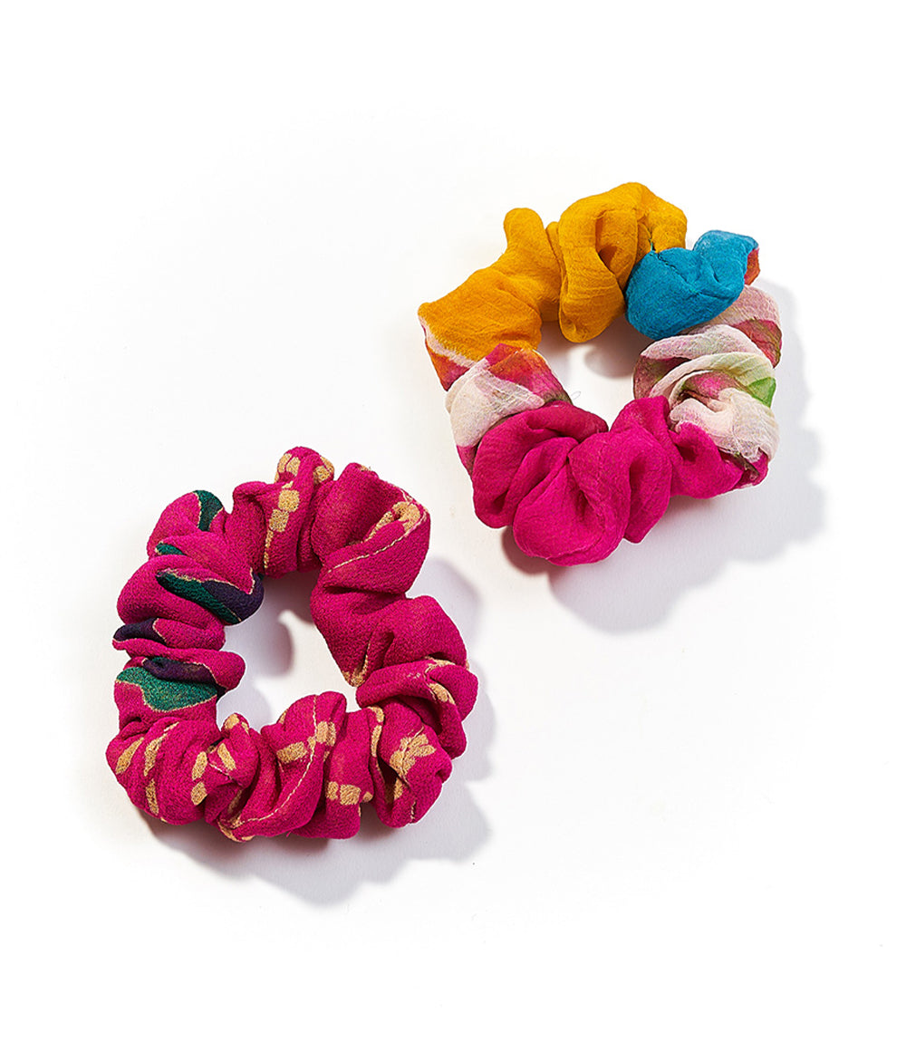 Upcycled Sari Scrunchies
