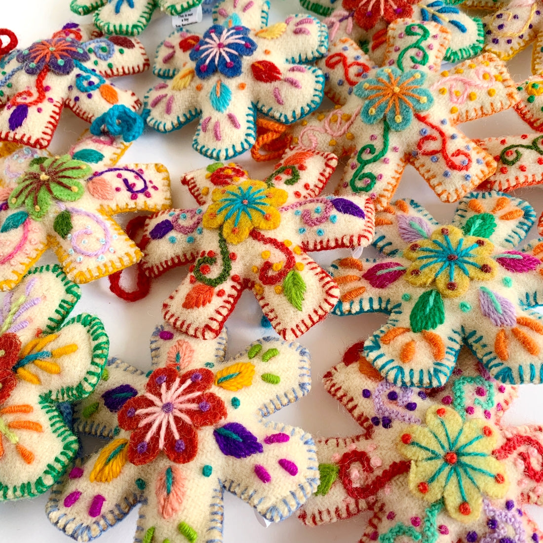 Snowflake Embroidered Ornaments