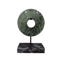 Load image into Gallery viewer, Small Marble Green Disk on Stand
