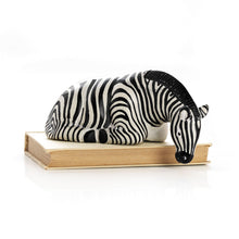 Load image into Gallery viewer, Zebra Soapstone Shelf Sculpture
