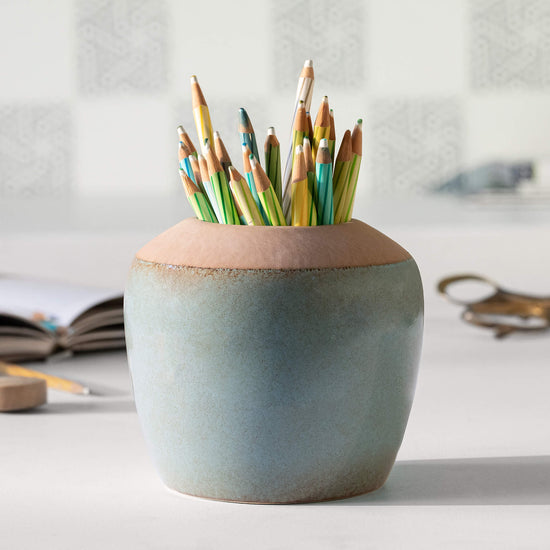 Ceramic Vase 5" in Aqua