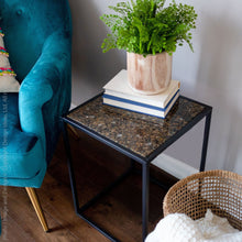 Load image into Gallery viewer, Square Pietra Side Table - Crushed Glass
