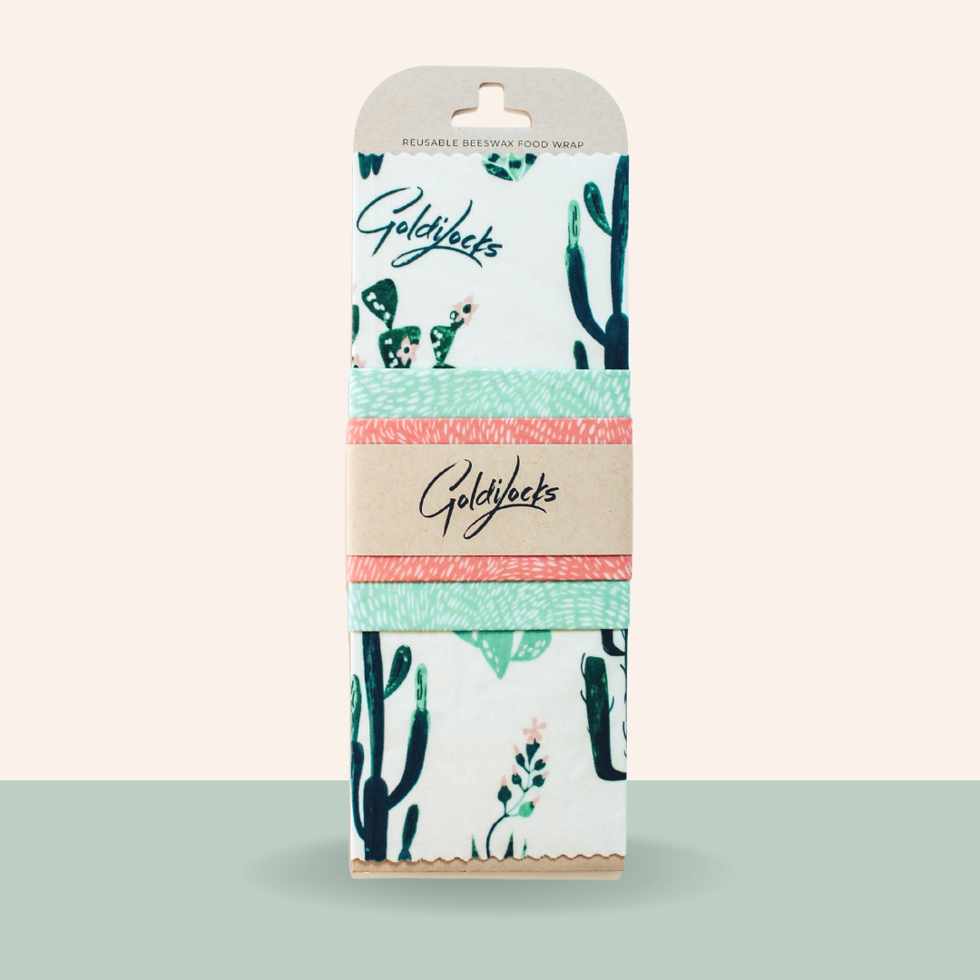 Beeswax Food Wraps: Cacti Set of 3