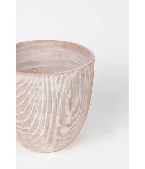 Combed Terracotta Planter 8"