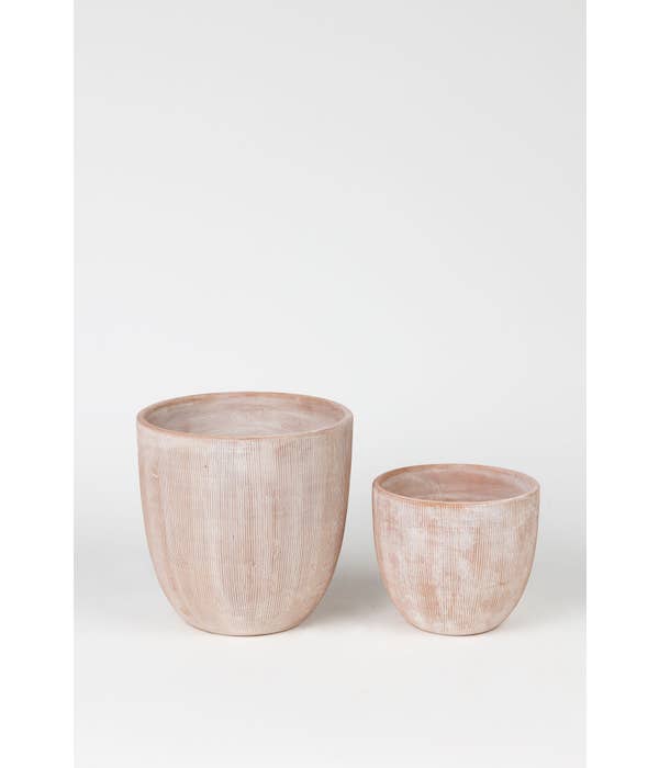 Combed Terracotta Planter 8"