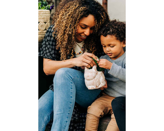 Crouching Cat Planter