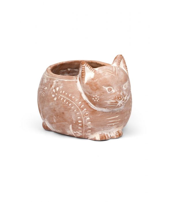 Crouching Cat Planter