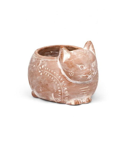 Crouching Cat Planter
