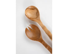 Load image into Gallery viewer, Teak Wood Salad Servers Set

