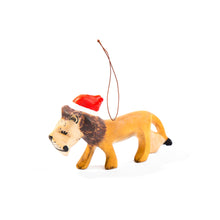 Load image into Gallery viewer, Santa&#39;s Little Lion Hand-carved Ornament
