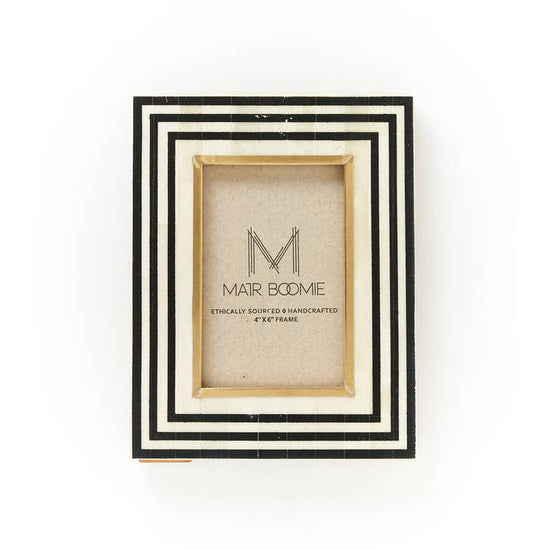 Rajiva Carved Bone and Brass Picture Frame