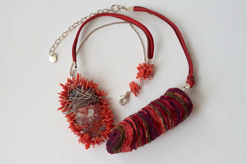 Agate Fire in the Wind Necklace