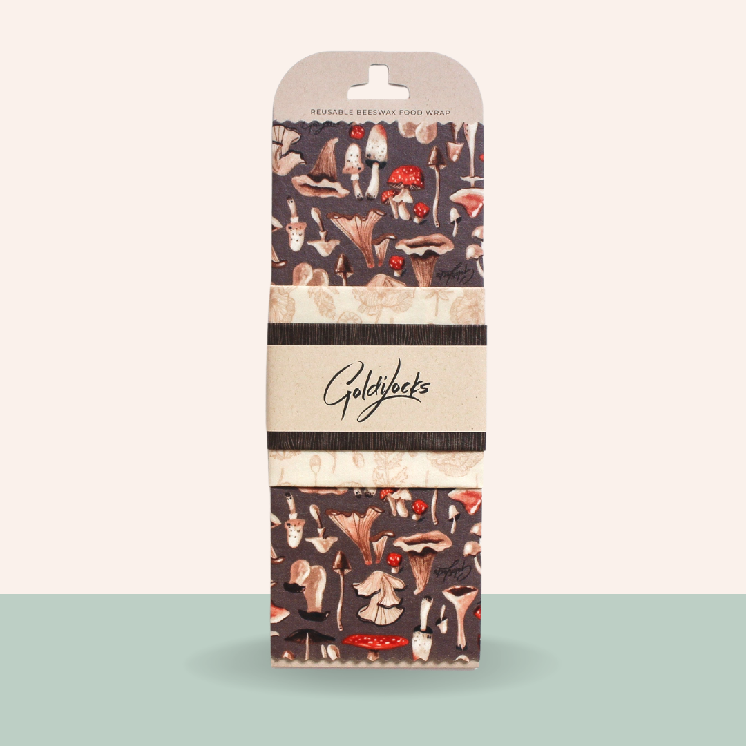 Beeswax Food Wraps: Mushrooms Set of 3
