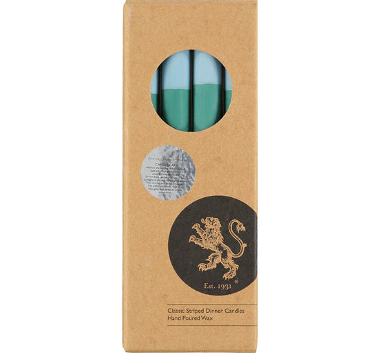 Striped Beryl, Bokhara And Moonstone Eco Dinner Tapers, Gift Box Of 4