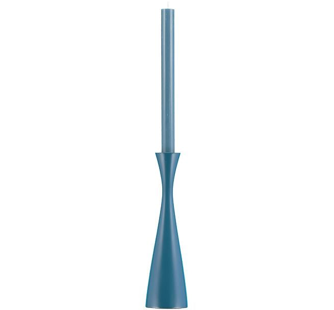 Tall Petrol Blue Wooden Candle Holder