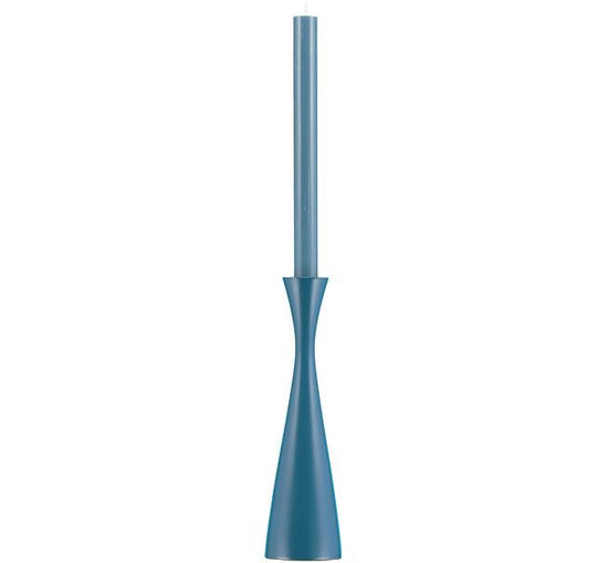 Tall Petrol Blue Wooden Candle Holder