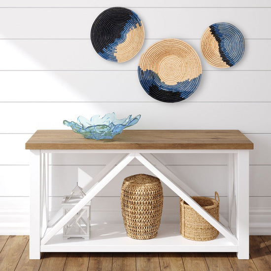 Coastal Minimalism Woven Bowl - 14" Calming