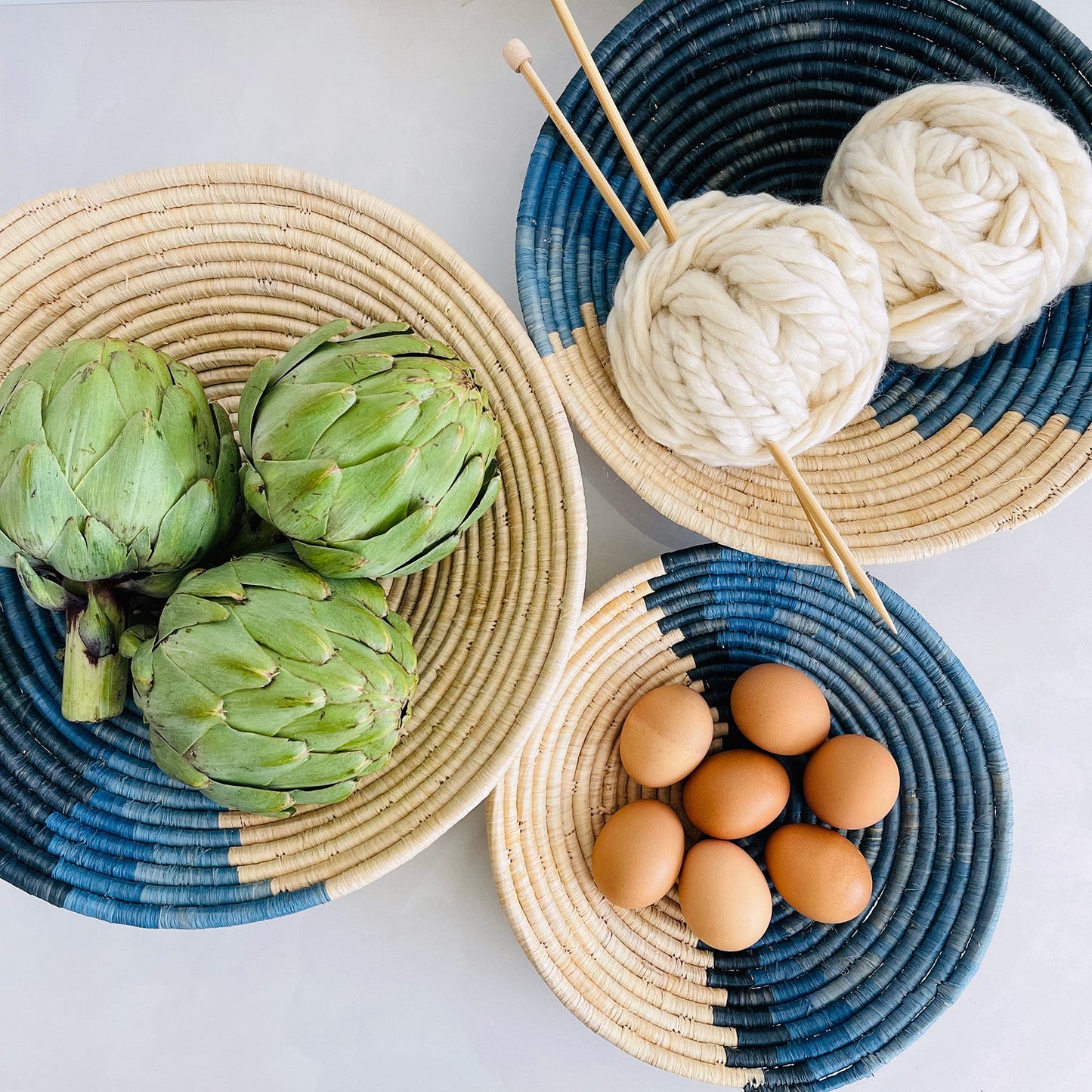 Coastal Minimalism Woven Bowl - 14" Calming