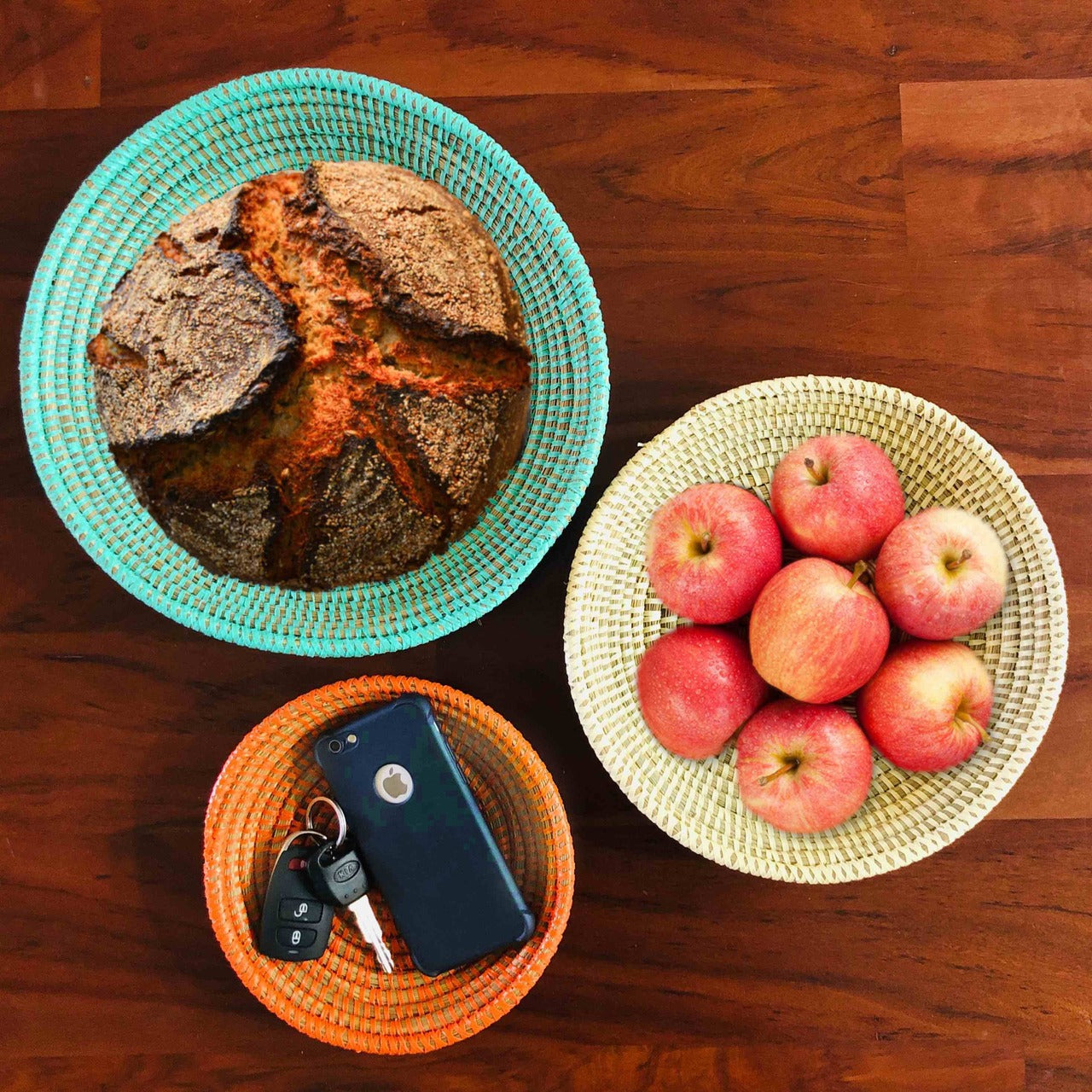 Handwoven Tabletop Basket Bowls