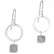 Load image into Gallery viewer, Silver Circle Gemstone Earrings

