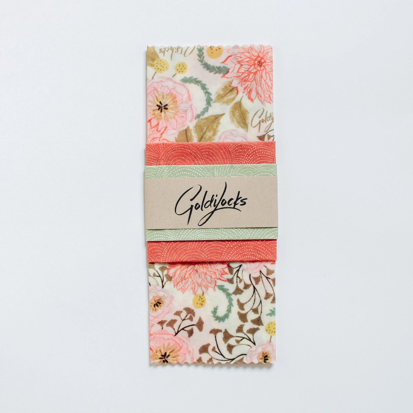 Beeswax Food Wraps: Pink Floral Set of 3