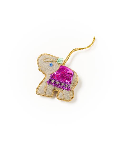 Larissa Plush Ornament - Trunk Up Elephant