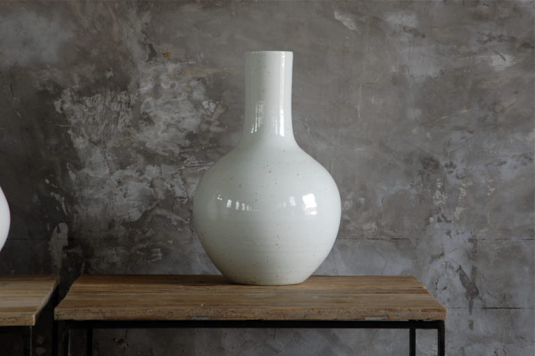 Rustic White Glazed Vase