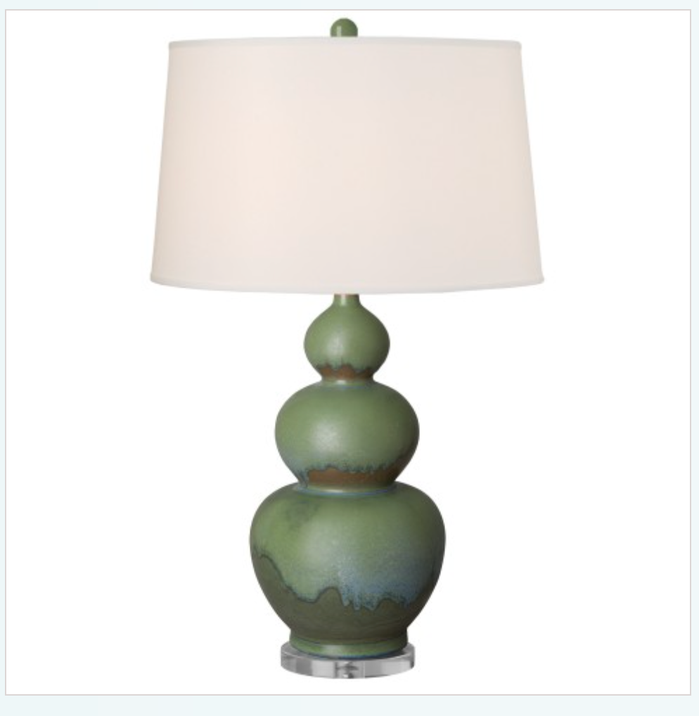 Triple Gourd Vase Lamp - Verdigris