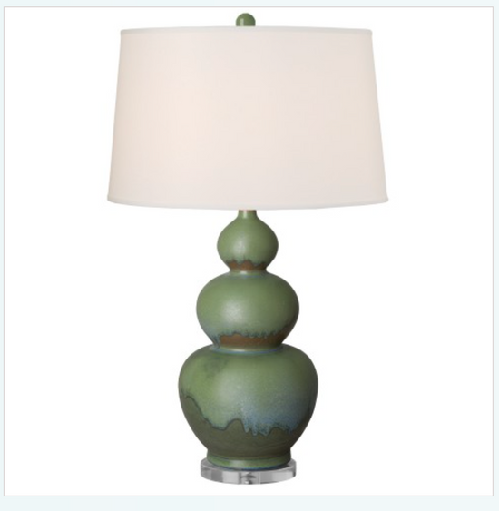 Triple Gourd Vase Lamp - Verdigris