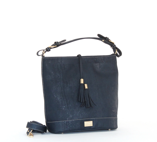 Julia Cork Shoulder Purse in Navy