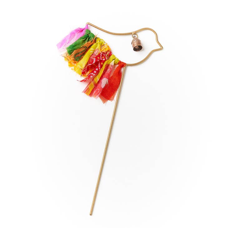 Swapna Upcycled Sari Garden Stake Bell Chime