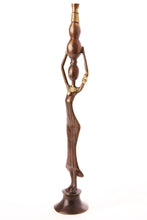 Load image into Gallery viewer, Burkina Bronze Noble by Nature Woman with a Water Gourd Sculpture
